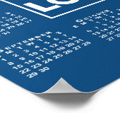 2024 Kalender met Bedrijf Logo en Naam Blauw Poster (Hoek)