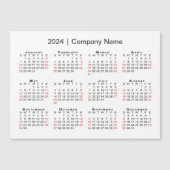 2024 Kalender met Bedrijfsnaam Witte Magneet (Voorkant)
