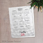 2024 Kalender met een golfbal - bubble maanden Briefkaart<br><div class="desc">Een kalender van 2024 met een golfbal op de achtergrond. Voor gevorderde gebruikers kunt u naar het geavanceerde ontwerpgebied gaan en de kleuren van de kalender wijzigen.</div>