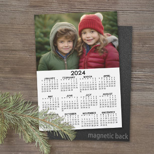 2024 Kalender met Foto Basic Zwart Wit Magneet