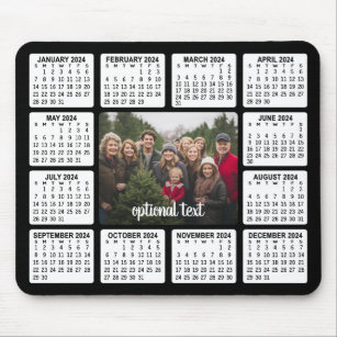 2024 Kalender met Foto in het Centrum Zwart Wit Muismat