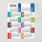 2024 Kalender met funky kleurrijke maanden Briefkaart (Voorkant)