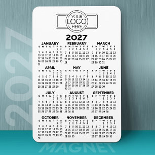 2024 Kalender met Logo Basic Zwart Wit Minimalisti Magneet