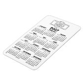 2024 Kalender met Logo Basic Zwart Wit Minimalisti Magneet (Linkerzijde)