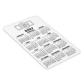 2024 Kalender met Logo Basic Zwart Wit Minimalisti Magneet (Rechterzijde)