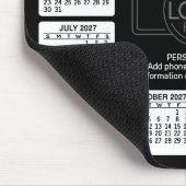 2024 Kalender met logo, Contactgegevens Zwart Muismat (Hoek)
