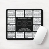 2024 Kalender met logo, Contactgegevens Zwart Muismat (Met muis)