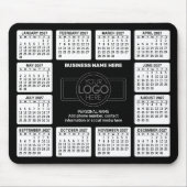 2024 Kalender met logo, Contactgegevens Zwart Muismat (Voorkant)