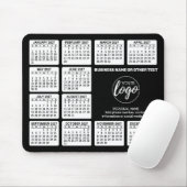 2024 Kalender met logo, Contactgegevens Zwart Muismat (Met muis)