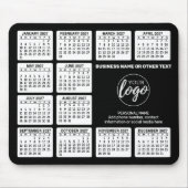 2024 Kalender met logo, Contactgegevens Zwart Muismat (Voorkant)
