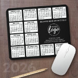 2024 Kalender met logo, Contactinformatie Zwart Muismat<br><div class="desc">Voeg een logo met een 2024 kalender en ruimte toe om een paar regels tekst toe te voegen. Een leuk item voor het nieuwe jaar om te gebruiken als een bedrijf giveaway.</div>