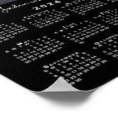 2024 Kalender met Uw Foto en Naam op Zwart Poster (Hoek)