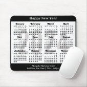 2024 Kalender Minimalistische Zwart Wit Aangepaste Muismat (Met muis)