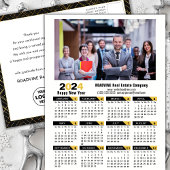 2024 Kalender Modern Goud Zwart Corporate Foto Feestdagenkaart