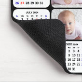 2024 Kalender Modern Zwart 4 Familie Foto Eenvoudi Muismat (Hoek)