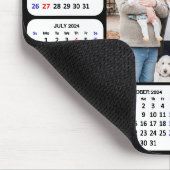 2024 Kalender Modern Zwart 4 Familie Foto Eenvoudi Muismat (Hoek)