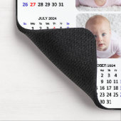 2024 Kalender Modern Zwart 4 Familie Foto Eenvoudi Muismat (Hoek)