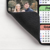 2024 Kalender Modern Zwart Familie Foto Kleurrijk Muismat (Hoek)