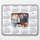 2024 Kalender Modern Zwart Familie Foto Minimalist Muismat (Voorkant)
