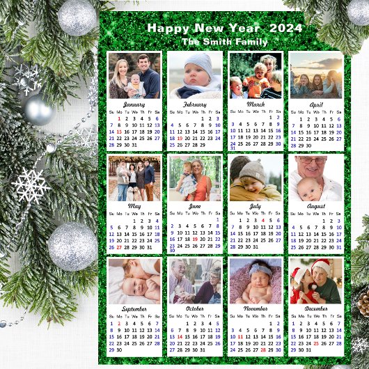 2024 Kalender Moderne Familie 12 Foto Feestelijk G Feestdagenkaart