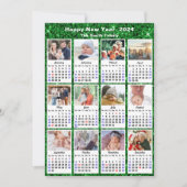 2024 Kalender Moderne Familie 12 Foto Feestelijk G Feestdagenkaart (Voorkant)