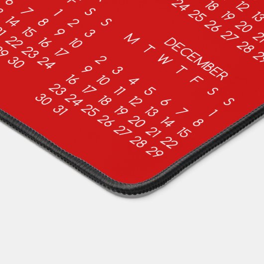 2024 Kalender Rode Kleur Achtergrond Bureaumat (Hoek)