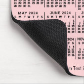 2024 Kalender Roze Gepersonaliseerde Fotonaam Vet Muismat (Hoek)