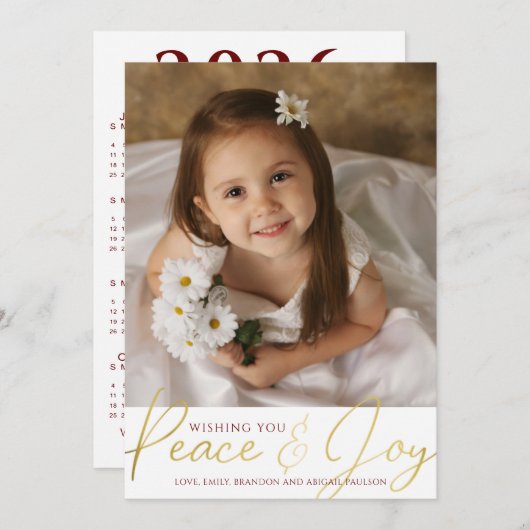 2024 Kalender RUST & VREUGDE Foto Aangepaste Kleur Feestdagenkaart (Voorkant / Achterkant)