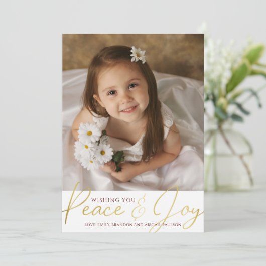 2024 Kalender RUST & VREUGDE Foto Aangepaste Kleur Feestdagenkaart (Staand voorkant)