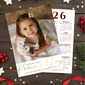 2024 Kalender RUST & VREUGDE Foto Aangepaste Kleur Feestdagenkaart