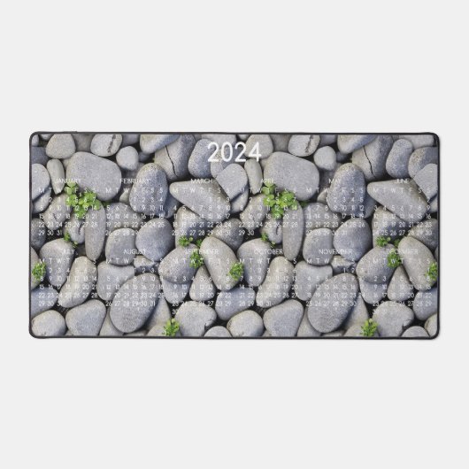 2024 Kalender Rustiek Land Natuur Rock Foto Bureaumat (Voorkant)