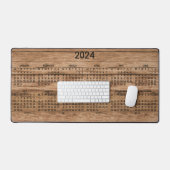 2024 Kalender Rustiek Land Woodgrain Foto Bureaumat (Keyboard & Muis)