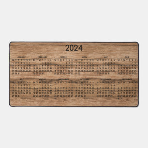 2024 Kalender Rustiek Land Woodgrain Foto Bureaumat