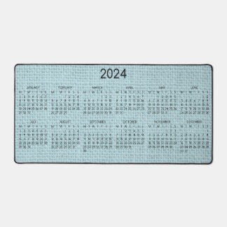 2024 Kalender Rustieke Burlap Afbeelding Elke kleu Bureaumat