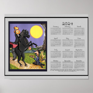 2024 Kalender Slaaphol Fabric Font Print