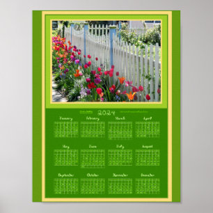 2024 Kalender Tulpen Tuin Foto Afdrukbaar of Poster