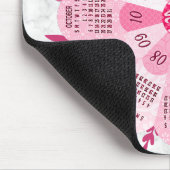 2024 Kalender Unieke Ronde Boho  Roze Bloem Muismat (Hoek)