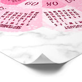 2024 Kalender Unieke Ronde Boho Roze Bloem Poster (Hoek)