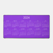 2024 Kalender Violet Kleur Achtergrond Bureaumat (Voorkant)
