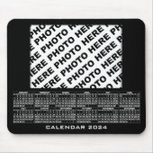 2024 Kalender Voeg 1 foto's Mousepad Zwart Muismat (Voorkant)