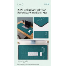 2024 Kalender Volledig Jaar Boho Stoffige Roos Des