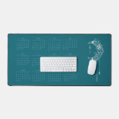 2024 Kalender Volledig Jaar Boho Zee Wave Bureaumat (Keyboard & Muis)