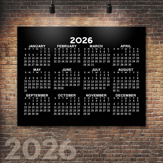 2024 Kalender voor het hele jaar - horizontaal - Z Poster