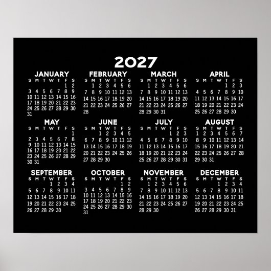 2024 Kalender voor het hele jaar - horizontaal - Z Poster (Voorkant)