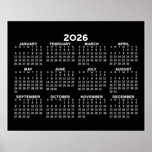 2024 Kalender voor het hele jaar - horizontaal - Z Poster (Voorkant)