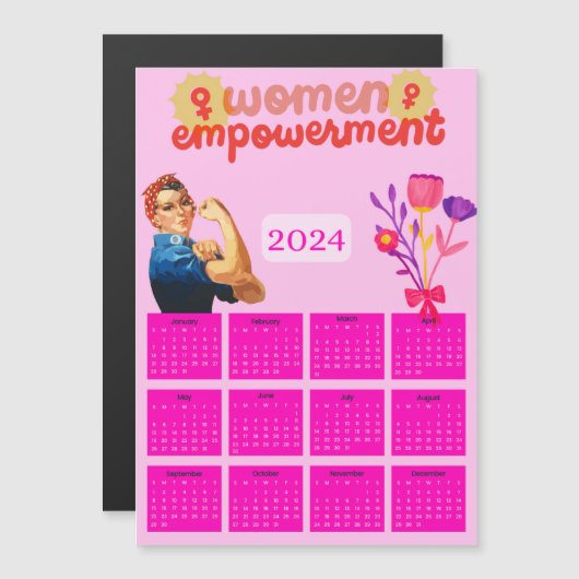 2024 Kalender - Vrouwen Empowerment Magnetische Ka (Voorkant / Achterkant)