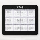 2024 Kalender Wekelijks Zwart Wit Grote Print