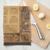 2024 Kalender Windsor Castle Wood Geïnspireerd Lij Theedoek (Quarter Fold)