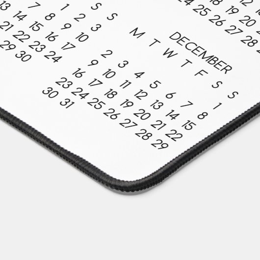 2024 Kalender Witte Kleur Achtergrond Bureaumat (Hoek)