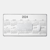 2024 Kalender Witte Kleur Achtergrond Bureaumat (Keyboard & Muis)